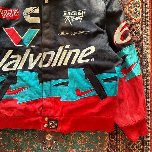 Vintage 90s Jeff Hamilton NASCAR Mark Martin # 6 Racing Jacket Mens Size Large - Picture 3 of 8